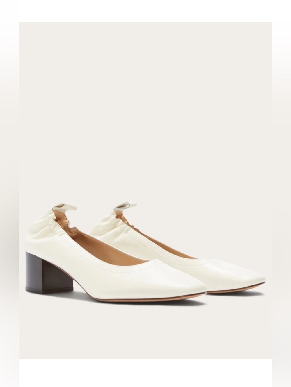 Everlane The Day Heel Ivory Slingback Block Heel Pumps 8